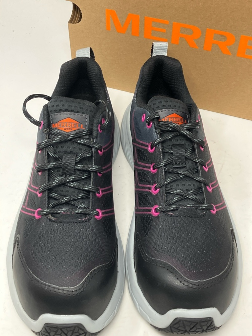 Merrell Work Moab Flight CF Women's 7.5 Safety Toe Shoes Black Fuchsia J005174 - Picture 16 of 16